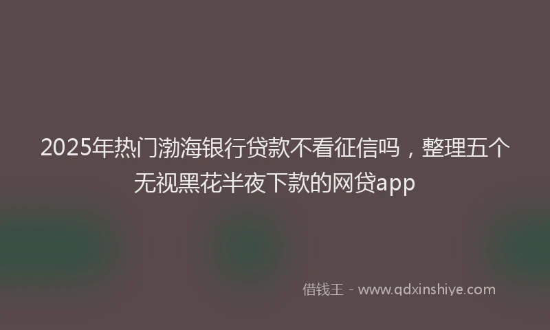 2025年热门渤海银行贷款不看征信吗，整理五个无视黑花半夜下款的网贷app
