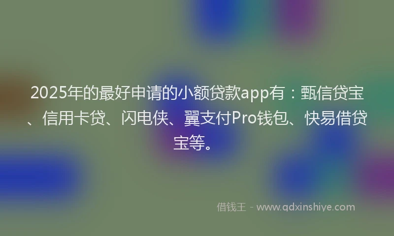2025年的最好申请的小额贷款app有：甄信贷宝、信用卡贷、闪电侠、翼支付Pro钱包、快易借贷宝等。