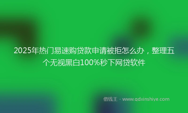 2025年热门易速购贷款申请被拒怎么办，整理五个无视黑白100%秒下网贷软件