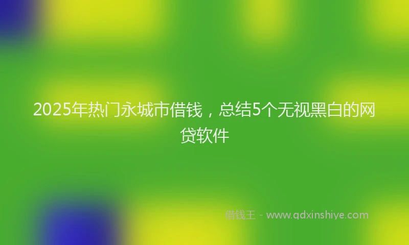 2025年热门永城市借钱，总结5个无视黑白的网贷软件