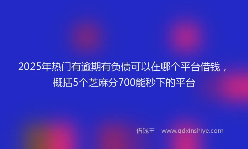 2025年热门有逾期有负债可以在哪个平台借钱，概括5个芝麻分700能秒下的平台