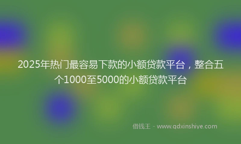 2025年热门最容易下款的小额贷款平台，整合五个1000至5000的小额贷款平台