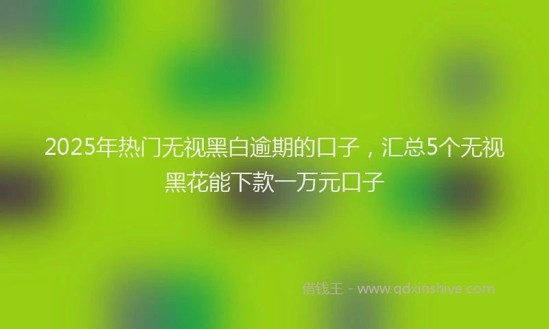 2025年热门无视黑白逾期的口子，汇总5个无视黑花能下款一万元口子