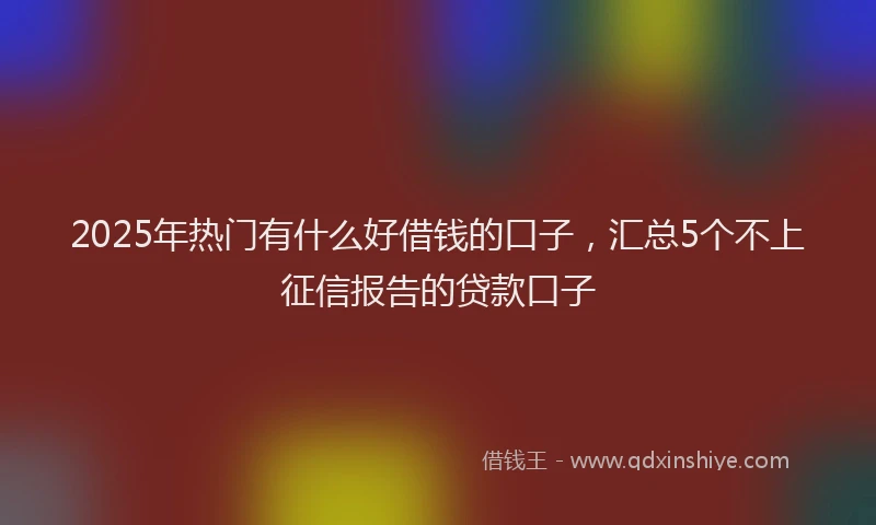 2025年热门有什么好借钱的口子，汇总5个不上征信报告的贷款口子