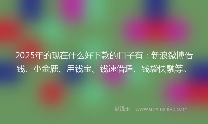 2025年的现在什么好下款的口子有：新浪微博借钱、小金鹿、用钱宝、钱速借通、钱袋快融等。