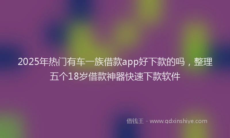 2025年热门有车一族借款app好下款的吗，整理五个18岁借款神器快速下款软件