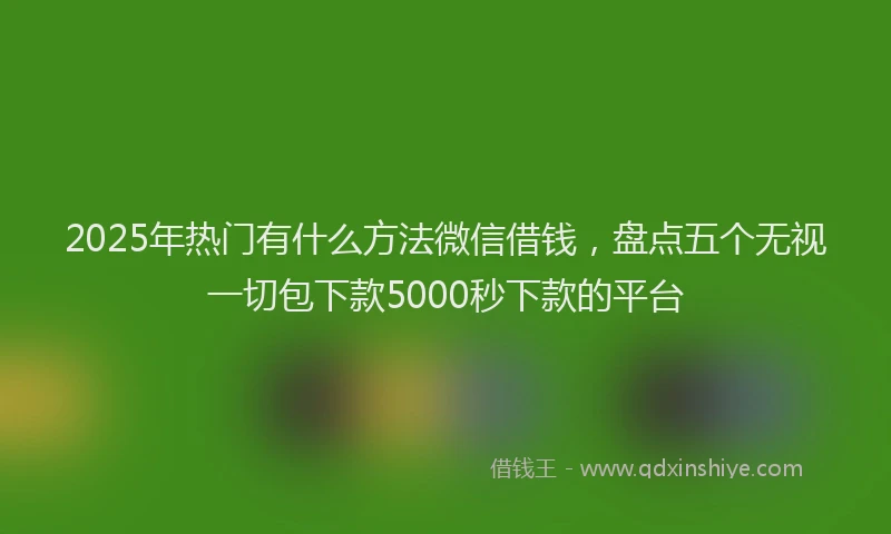 2025年热门有什么方法微信借钱，盘点五个无视一切包下款5000秒下款的平台