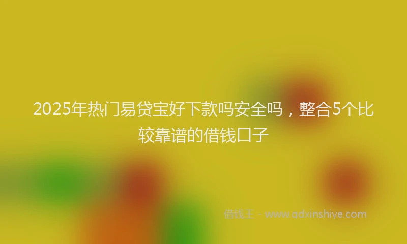 2025年热门易贷宝好下款吗安全吗，整合5个比较靠谱的借钱口子