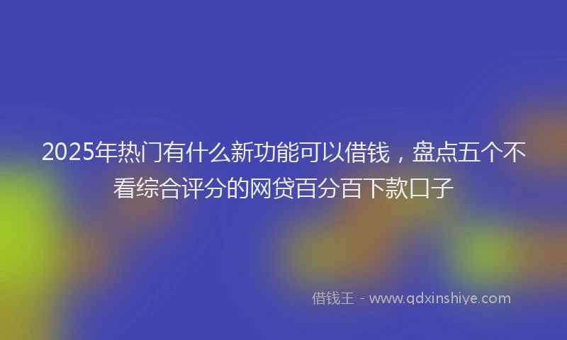 2025年热门有什么新功能可以借钱，盘点五个不看综合评分的网贷百分百下款口子