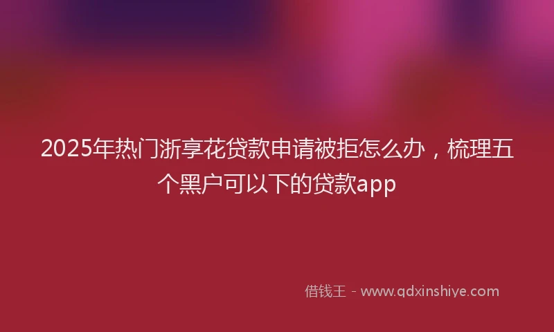 2025年热门浙享花贷款申请被拒怎么办，梳理五个黑户可以下的贷款app