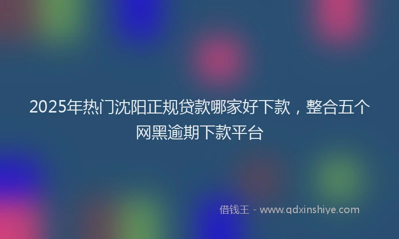 2025年热门沈阳正规贷款哪家好下款，整合五个网黑逾期下款平台