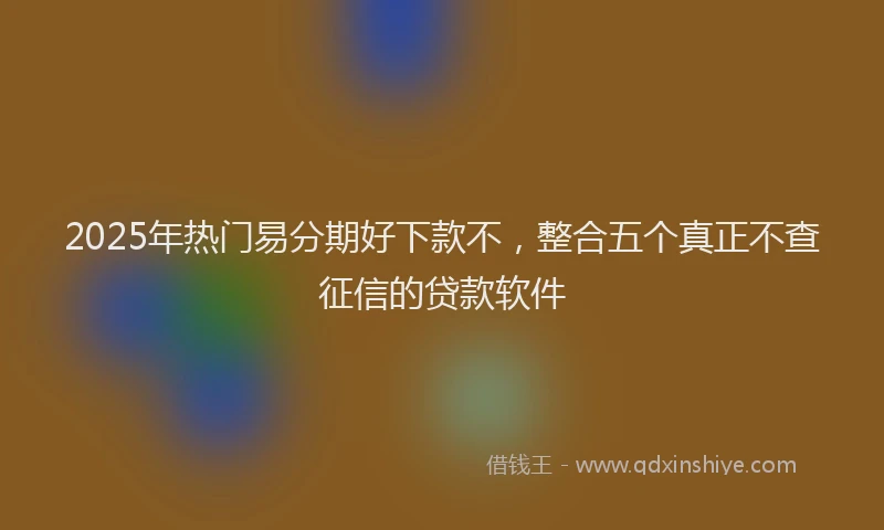 2025年热门易分期好下款不，整合五个真正不查征信的贷款软件
