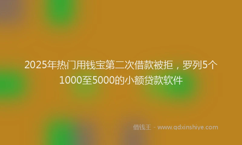 2025年热门用钱宝第二次借款被拒，罗列5个1000至5000的小额贷款软件