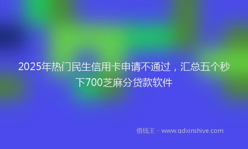 2025年热门民生信用卡申请不通过，汇总五个秒下700芝麻分贷款软件