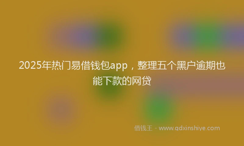 2025年热门易借钱包app，整理五个黑户逾期也能下款的网贷
