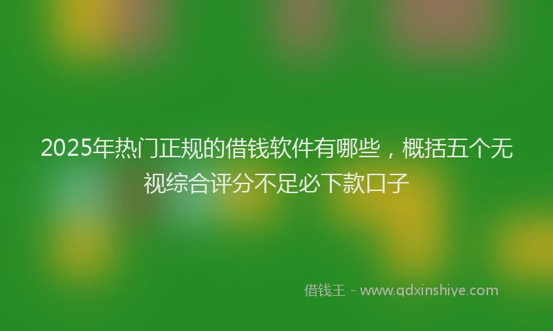 2025年热门正规的借钱软件有哪些，概括五个无视综合评分不足必下款口子