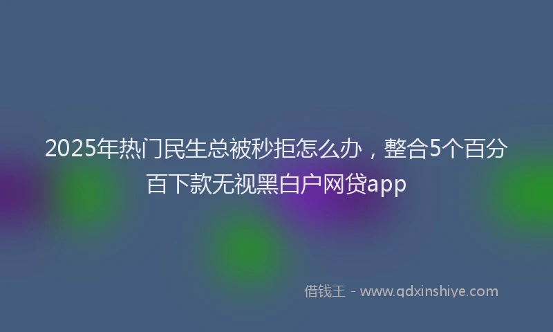 2025年热门民生总被秒拒怎么办，整合5个百分百下款无视黑白户网贷app