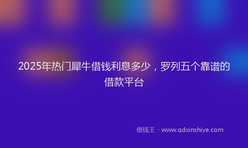 2025年热门犀牛借钱利息多少，罗列五个靠谱的借款平台