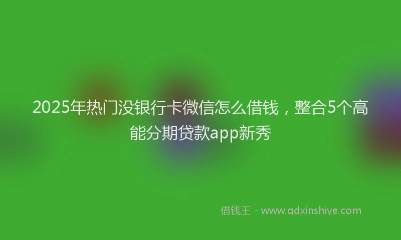 2025年热门没银行卡微信怎么借钱，整合5个高能分期贷款app新秀