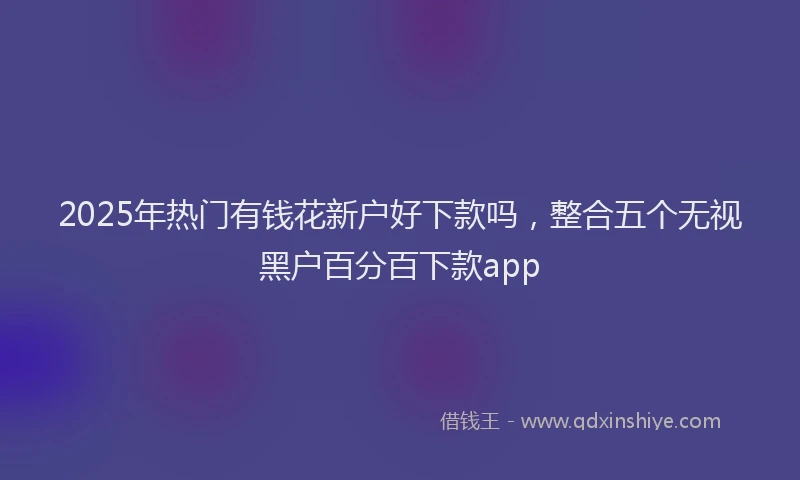 2025年热门有钱花新户好下款吗，整合五个无视黑户百分百下款app