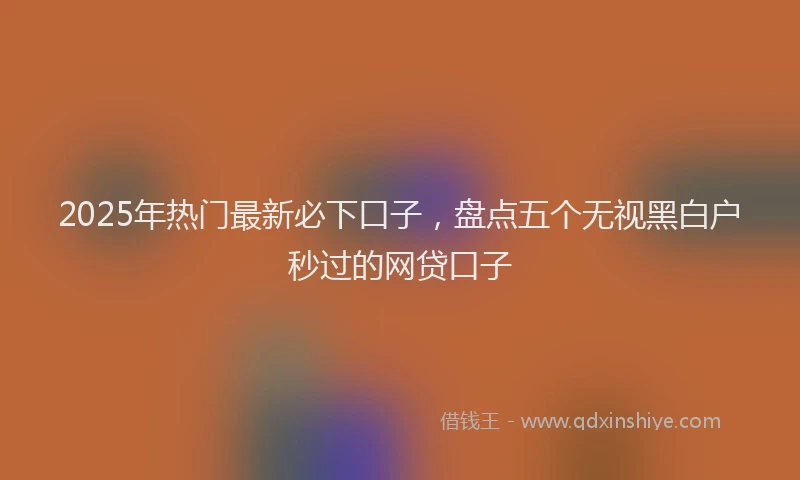 2025年热门最新必下口子，盘点五个无视黑白户秒过的网贷口子