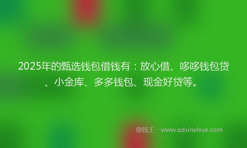 2025年的甄选钱包借钱有：放心借、哆哆钱包贷、小金库、多多钱包、现金好贷等。