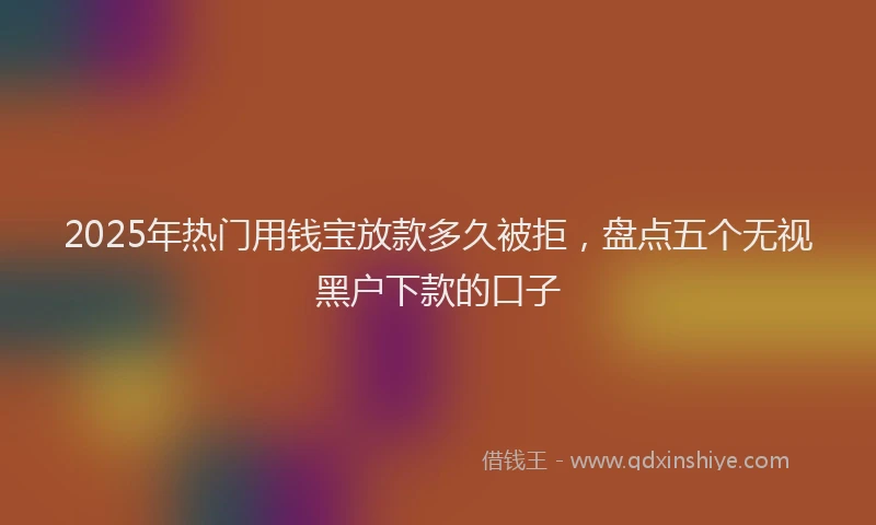 2025年热门用钱宝放款多久被拒，盘点五个无视黑户下款的口子