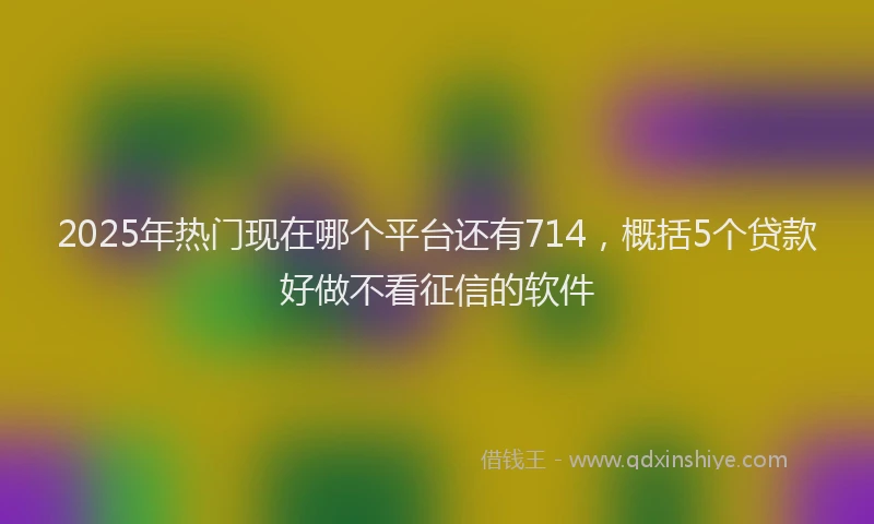 2025年热门现在哪个平台还有714，概括5个贷款好做不看征信的软件