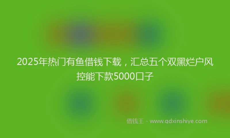 2025年热门有鱼借钱下载，汇总五个双黑烂户风控能下款5000口子