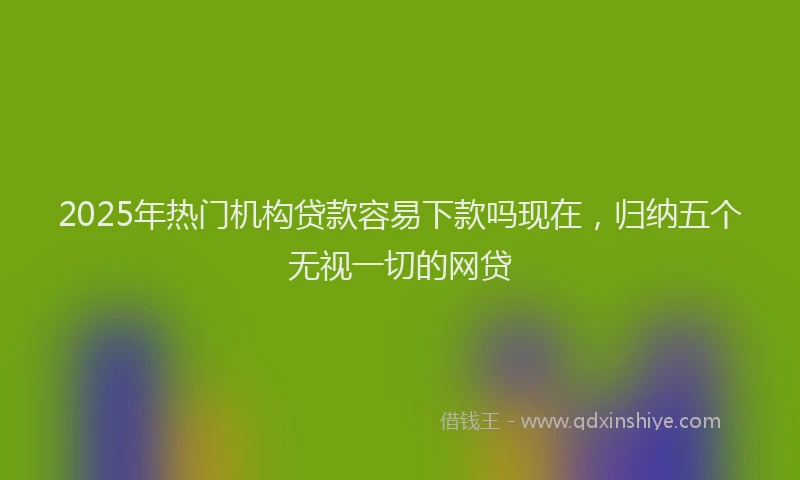 2025年热门机构贷款容易下款吗现在，归纳五个无视一切的网贷