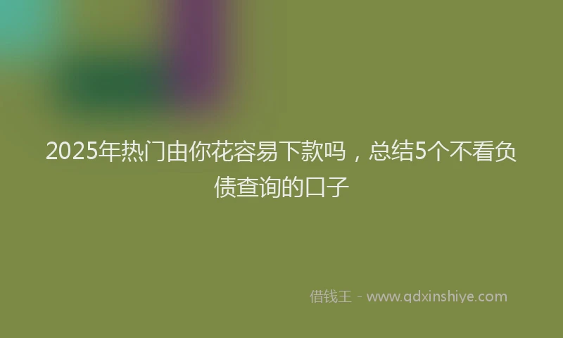 2025年热门由你花容易下款吗，总结5个不看负债查询的口子