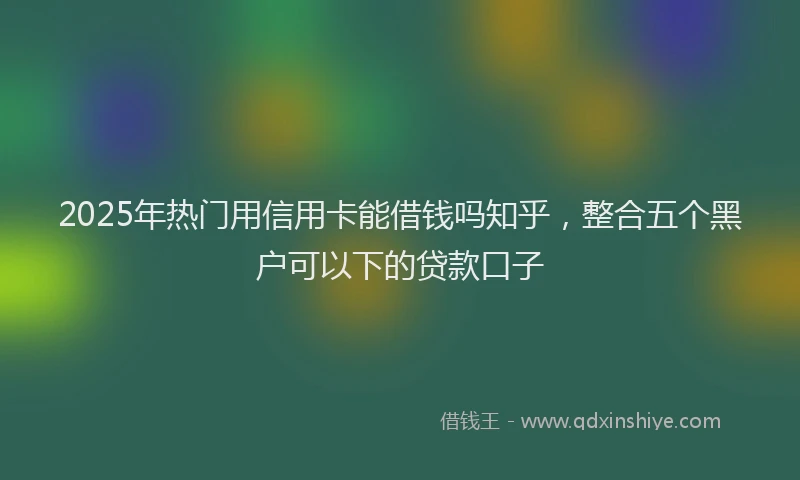2025年热门用信用卡能借钱吗知乎，整合五个黑户可以下的贷款口子