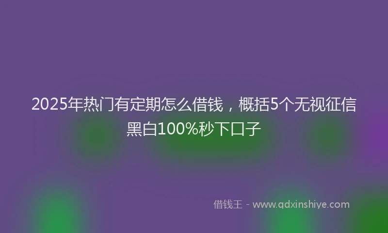 2025年热门有定期怎么借钱，概括5个无视征信黑白100%秒下口子