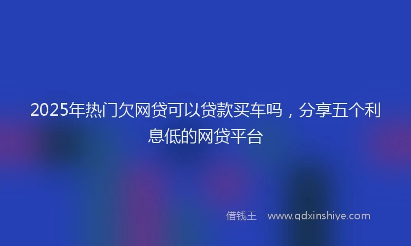 2025年热门欠网贷可以贷款买车吗，分享五个利息低的网贷平台