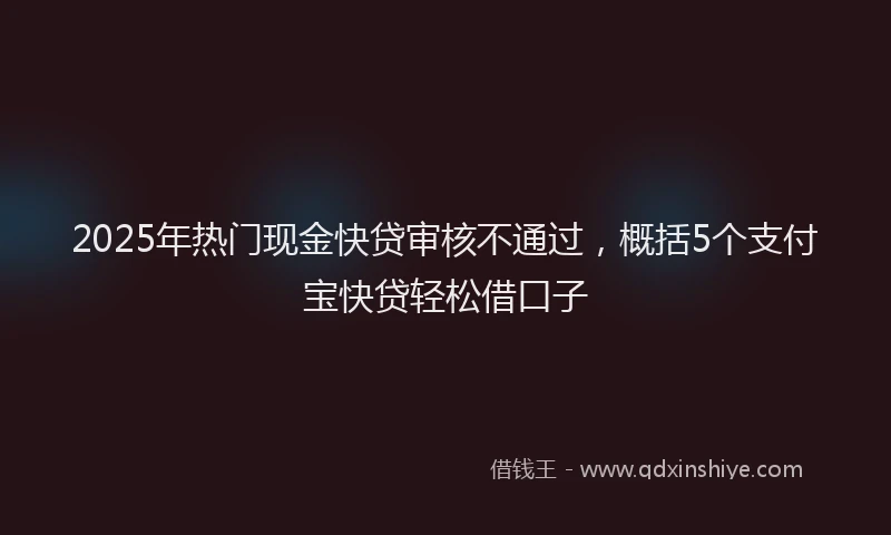 2025年热门现金快贷审核不通过，概括5个支付宝快贷轻松借口子