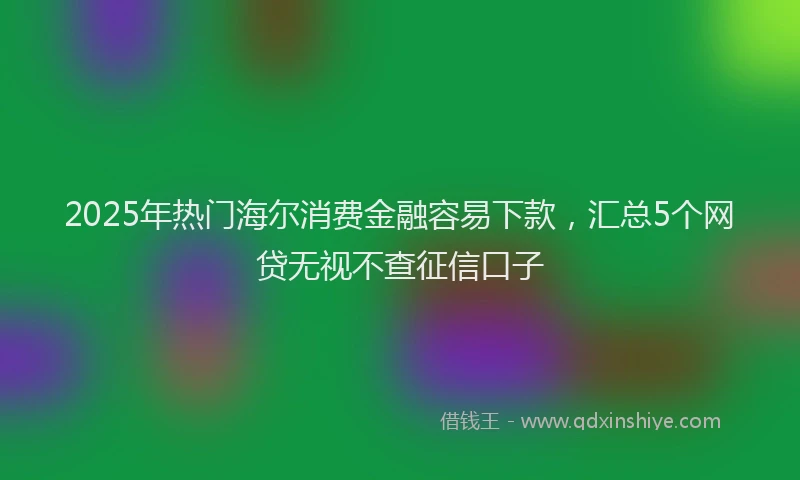 2025年热门海尔消费金融容易下款，汇总5个网贷无视不查征信口子