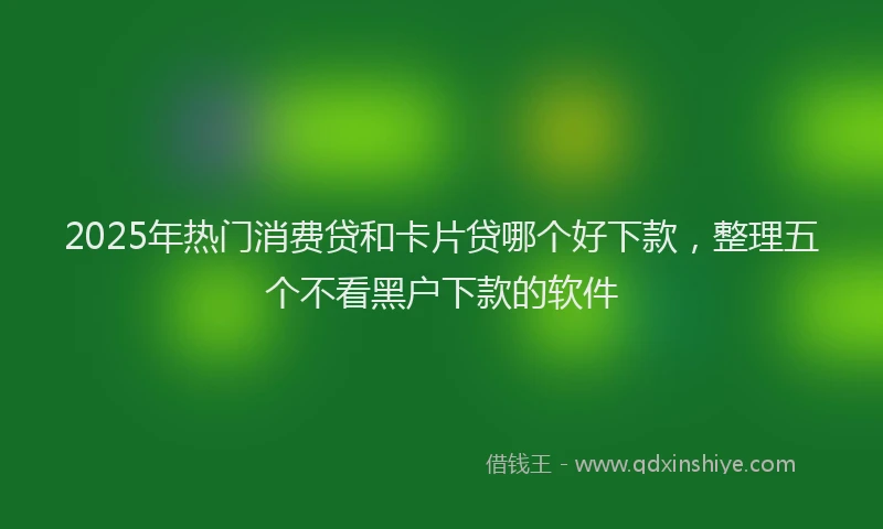 2025年热门消费贷和卡片贷哪个好下款，整理五个不看黑户下款的软件