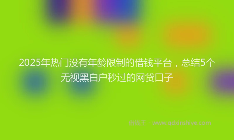 2025年热门没有年龄限制的借钱平台，总结5个无视黑白户秒过的网贷口子
