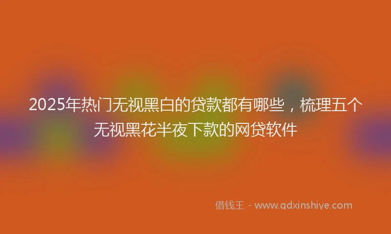 2025年热门无视黑白的贷款都有哪些，梳理五个无视黑花半夜下款的网贷软件