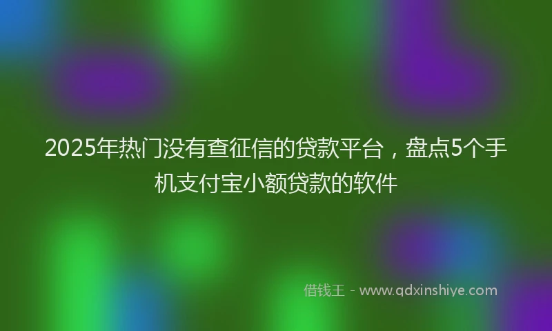 2025年热门没有查征信的贷款平台，盘点5个手机支付宝小额贷款的软件
