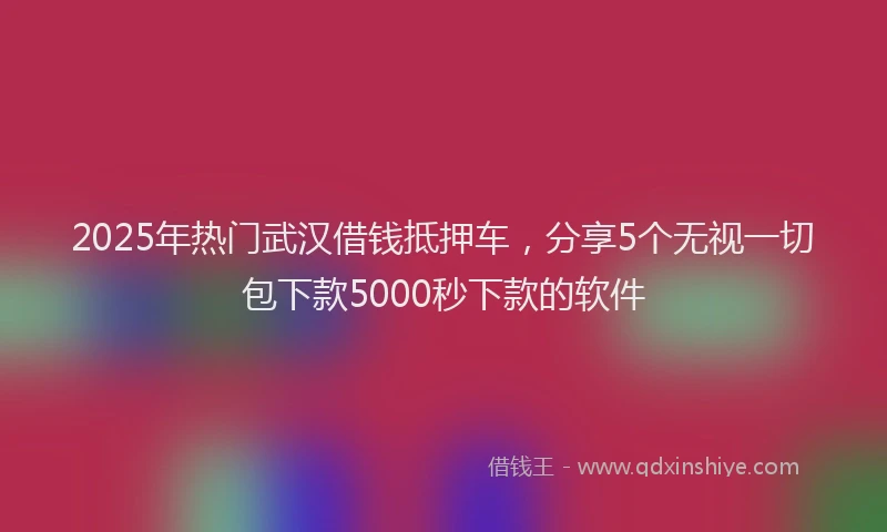 2025年热门武汉借钱抵押车，分享5个无视一切包下款5000秒下款的软件