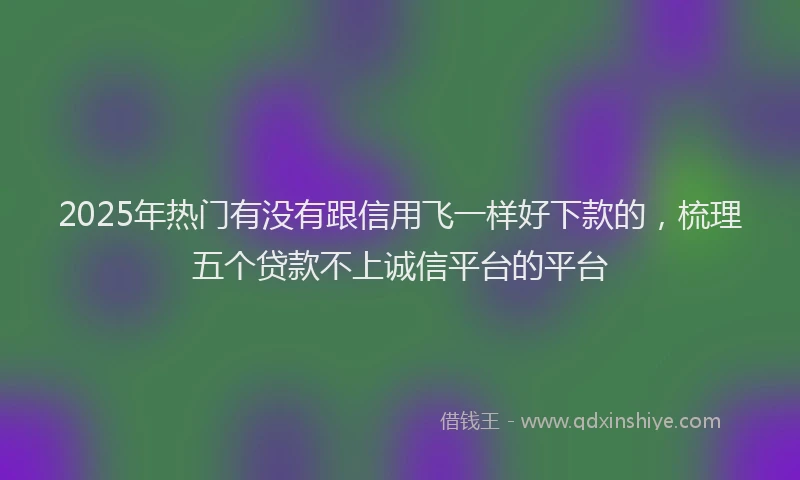 2025年热门有没有跟信用飞一样好下款的，梳理五个贷款不上诚信平台的平台