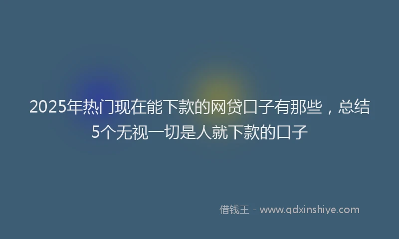 2025年热门现在能下款的网贷口子有那些，总结5个无视一切是人就下款的口子