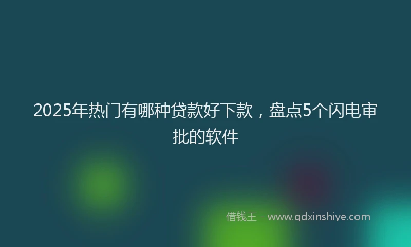 2025年热门有哪种贷款好下款，盘点5个闪电审批的软件