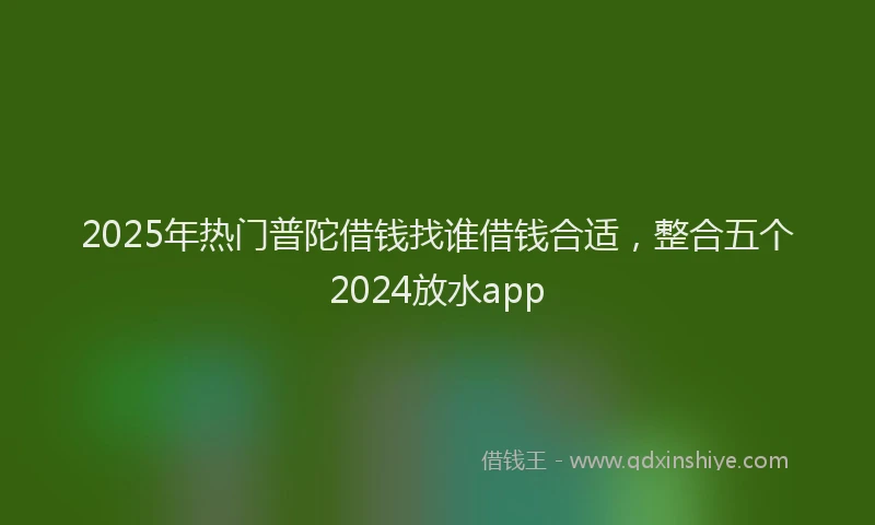2025年热门普陀借钱找谁借钱合适，整合五个2024放水app
