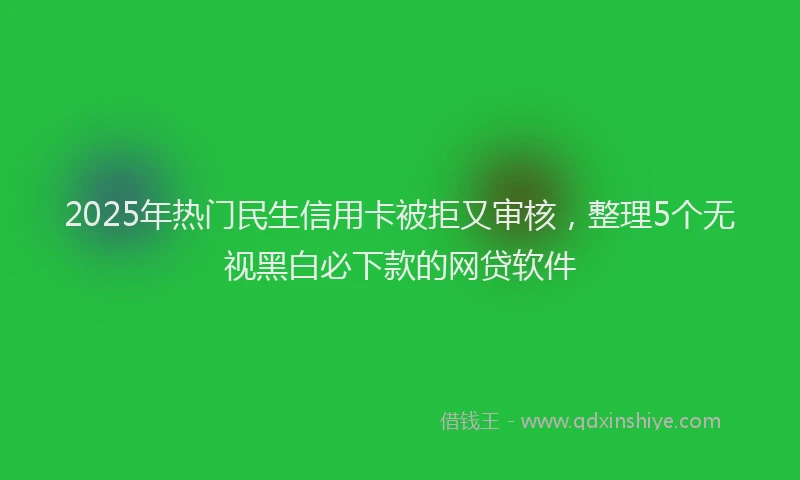 2025年热门民生信用卡被拒又审核，整理5个无视黑白必下款的网贷软件