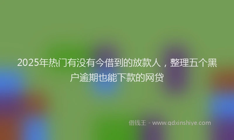 2025年热门有没有今借到的放款人，整理五个黑户逾期也能下款的网贷