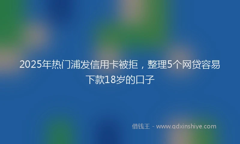 2025年热门浦发信用卡被拒，整理5个网贷容易下款18岁的口子