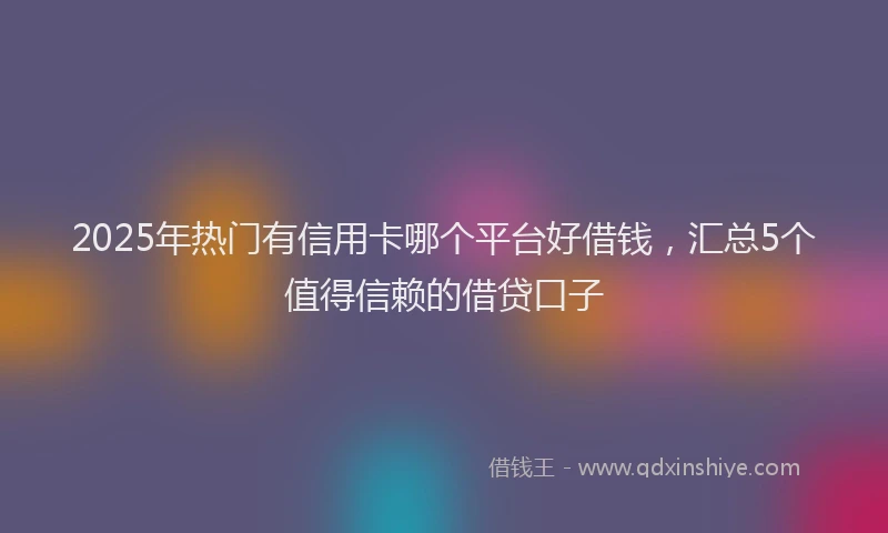 2025年热门有信用卡哪个平台好借钱，汇总5个值得信赖的借贷口子