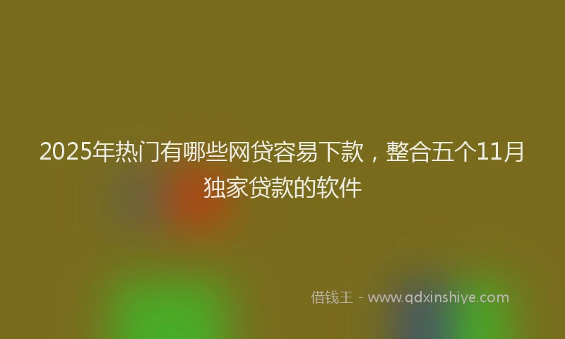 2025年热门有哪些网贷容易下款，整合五个11月独家贷款的软件